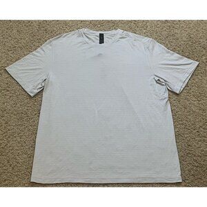 Lululemon Men's Light Gray Sea Salt Drysense Short Sleeve Shirt Size Medium EUC